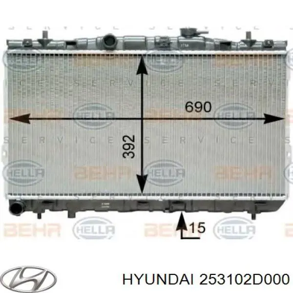 Радіатор основний Hyundai/Kia 253102D000 ціна, від 82.35 USD
