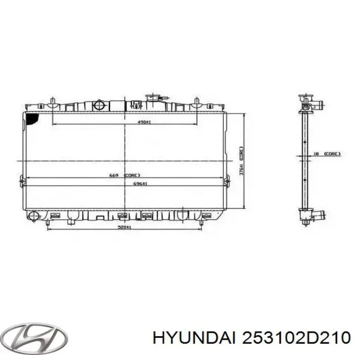 Купити 253102D210 Hyundai/Kia Радіатор двигуна