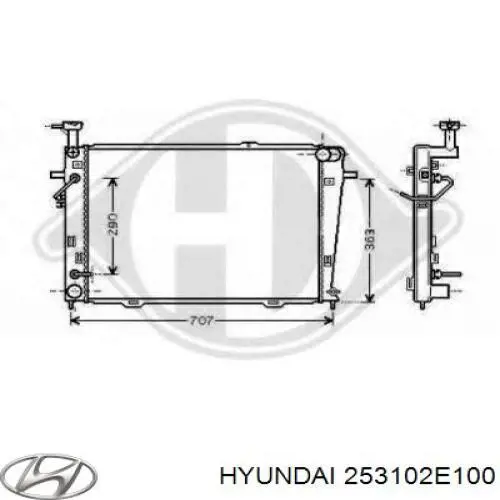 253102E100 Hyundai/Kia радіатор охолодження двигуна
