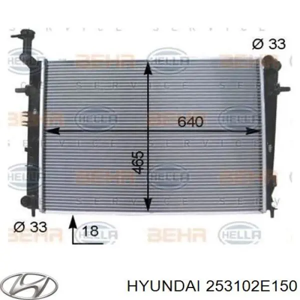 253102E150 Hyundai/Kia радіатор охолодження двигуна