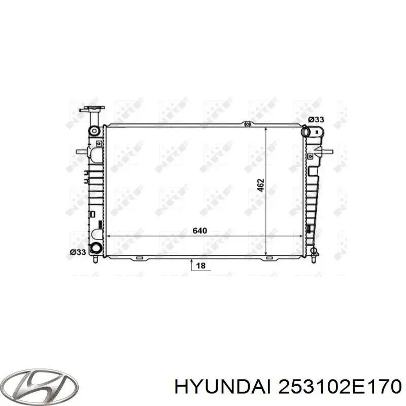 253102E170 Hyundai/Kia Радіатор охолодження двигуна