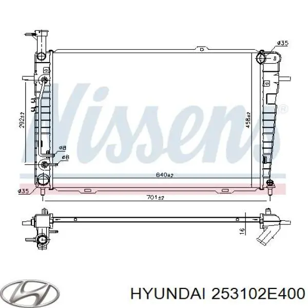 Радіатор 253102E400 Hyundai/Kia