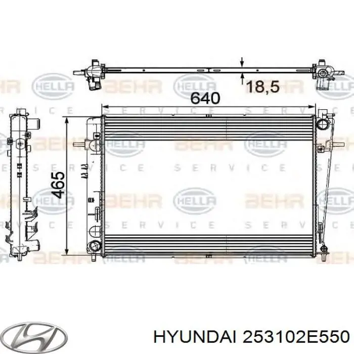 253102E550 Hyundai/Kia радіатор охолодження двигуна