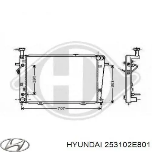 253102E801 Hyundai/Kia радіатор охолодження двигуна