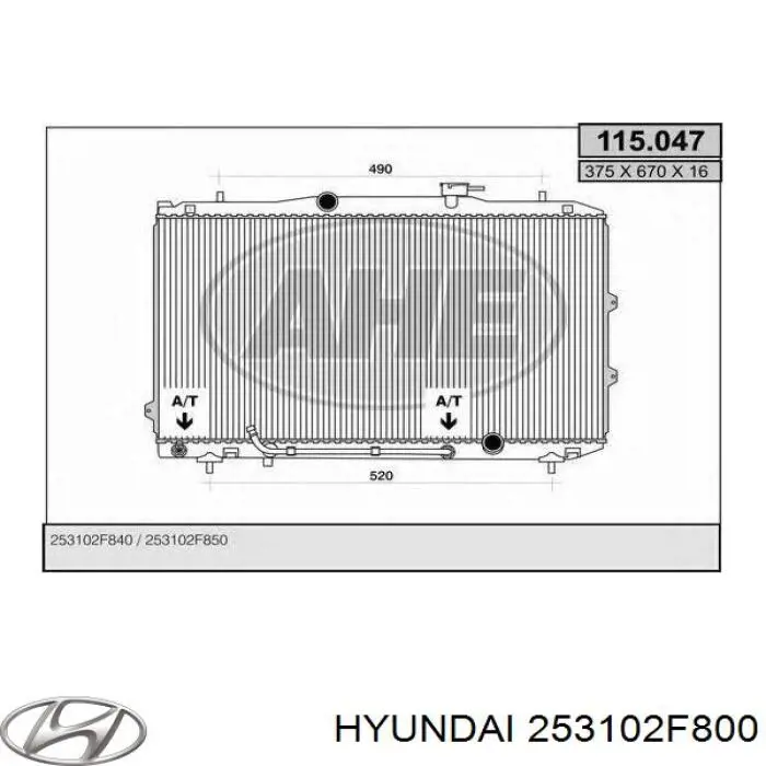 253102F800 Hyundai/Kia Радіатор охолодження двигуна