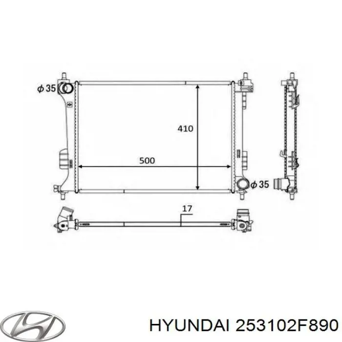 253102F890 Hyundai/Kia радіатор охолодження двигуна