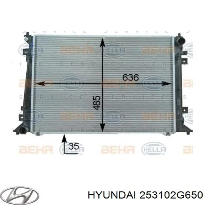 253102G650 Hyundai/Kia Радіатор охолодження двигуна