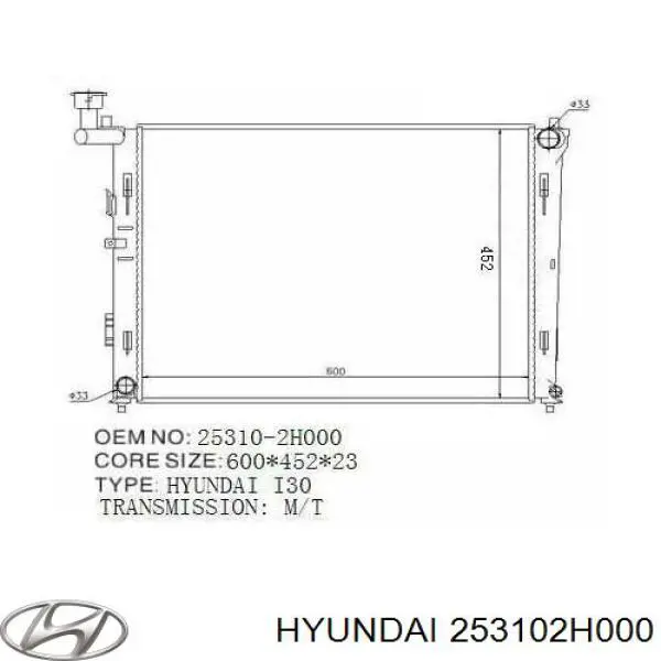 Радіатор 253102H000 Hyundai/Kia