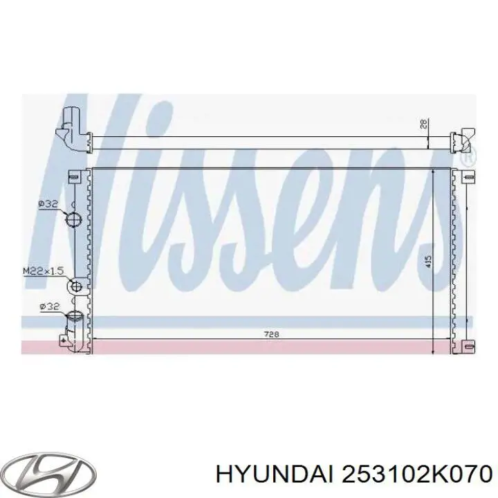 Купити 253102K070 Hyundai/Kia Радіатор двигуна