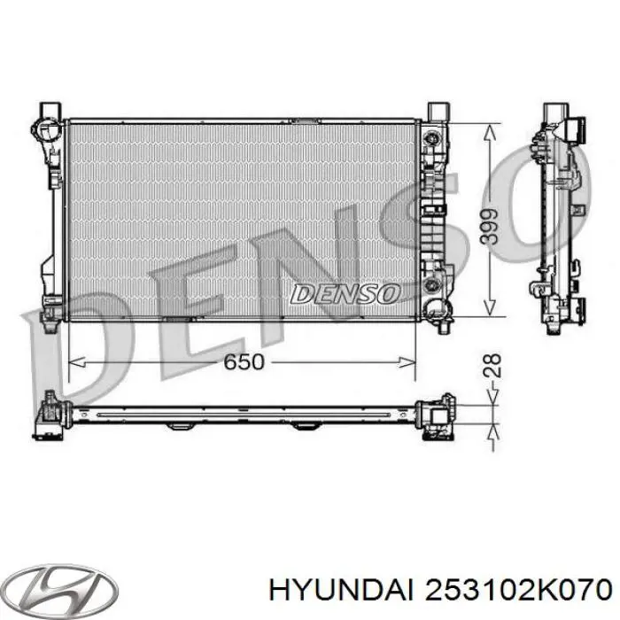 253102K070 Hyundai/Kia Радіатор охолодження двигуна