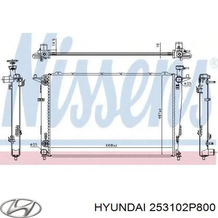 Радіатор основний Hyundai/Kia 253102P800 ціна, від 104.75 USD