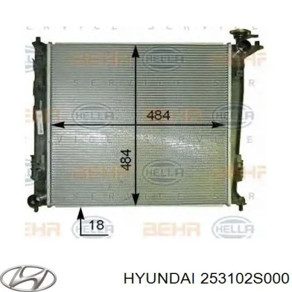 Радіатор охолодження двигуна 253102S000 Hyundai/Kia