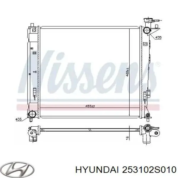 Радіатор 253102S010 Hyundai/Kia