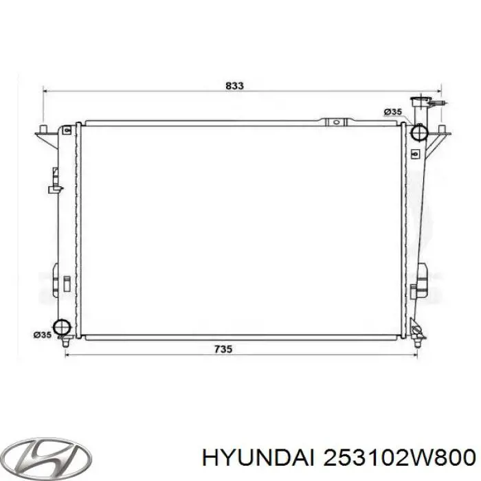 Радіатор охолодження двигуна 253102W800 Hyundai/Kia