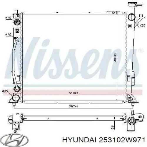 Радіатор основний Hyundai/Kia 25310B8400 ціна, від 273.85 USD