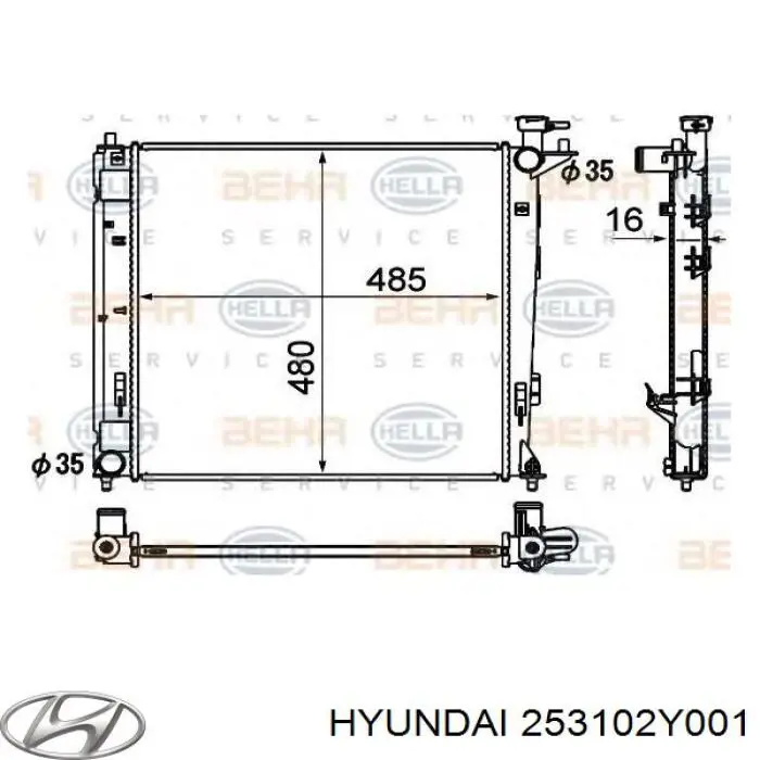 253102Y001 Hyundai/Kia радіатор охолодження двигуна
