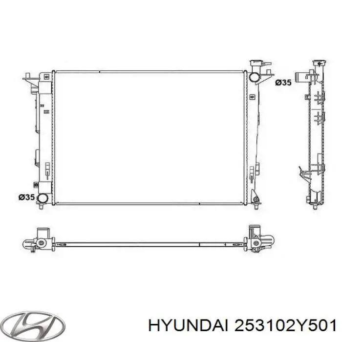 253102Y501 Hyundai/Kia радіатор охолодження двигуна