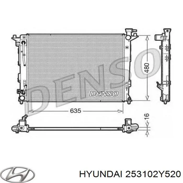 253102Y520 Hyundai/Kia Радіатор охолодження двигуна