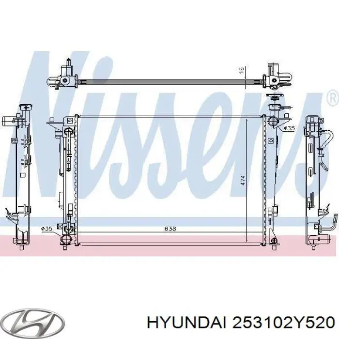Радіатор основний Hyundai/Kia 253102Y520 ціна, від 106.10 USD