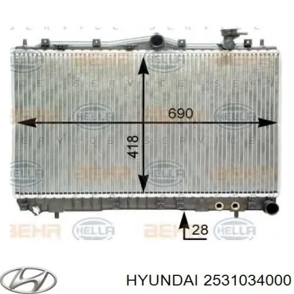 Купити 2531034000 Hyundai/Kia Радіатор двигуна