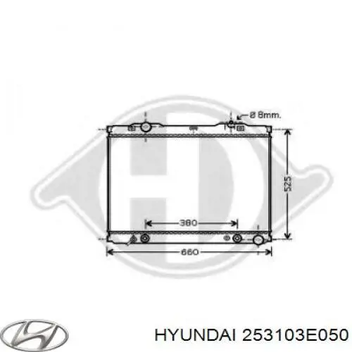 Радіатор охолодження двигуна 253103E050 Hyundai/Kia