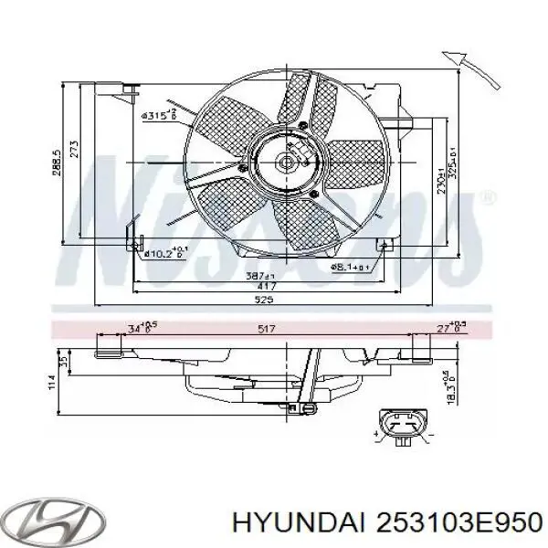 Радіатор охолодження двигуна S253103E950 Hyundai/Kia