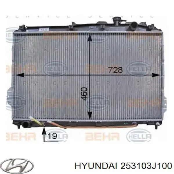 253103J100 Hyundai/Kia радіатор охолодження двигуна