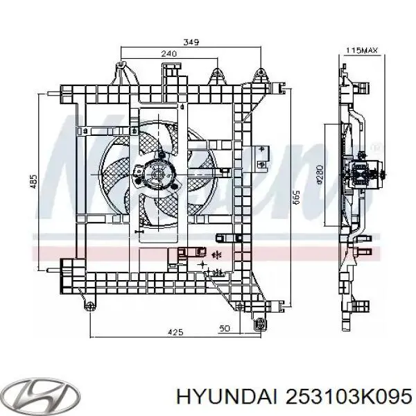 253103K095 Hyundai/Kia радіатор охолодження двигуна