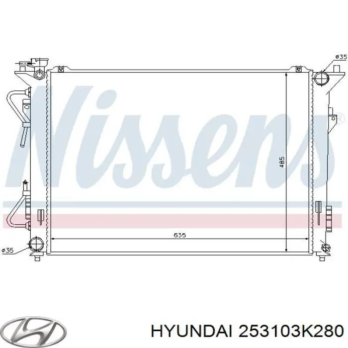 Радіатор основний Hyundai/Kia 253103K280 ціна, від 88.48 USD