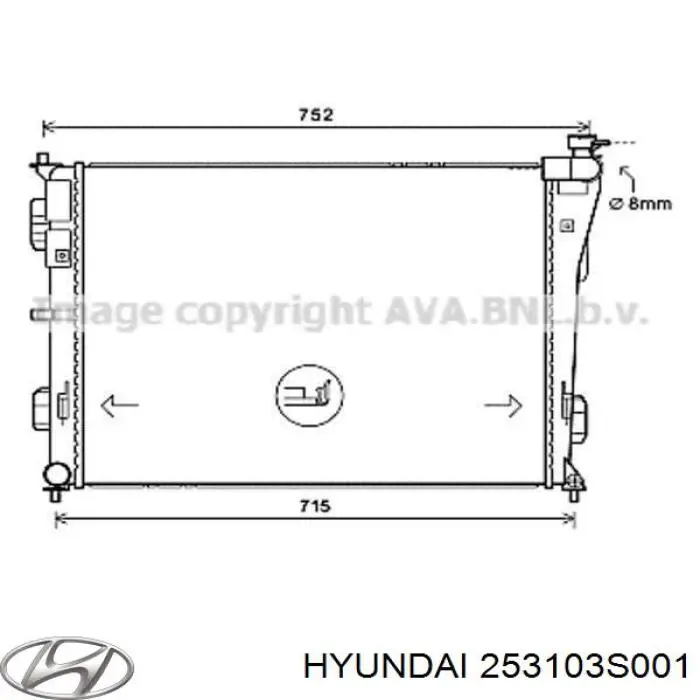 Радіатор 253103S001 Hyundai/Kia