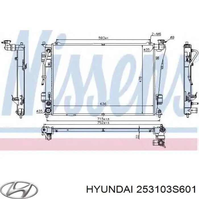 Радіатор основний Hyundai/Kia 253103S601 ціна, від 99.20 USD