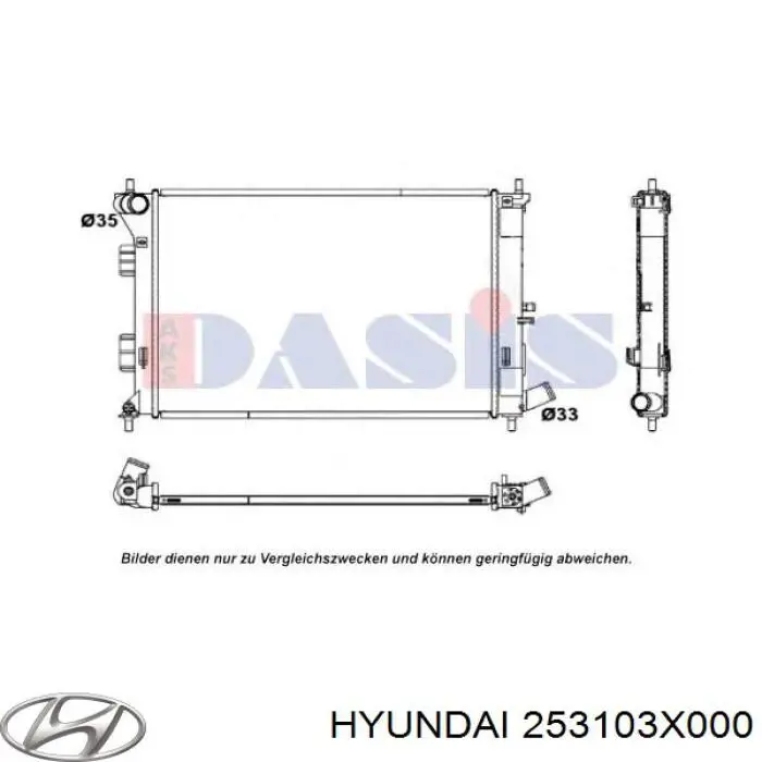 Радіатор 253103X000 Hyundai/Kia