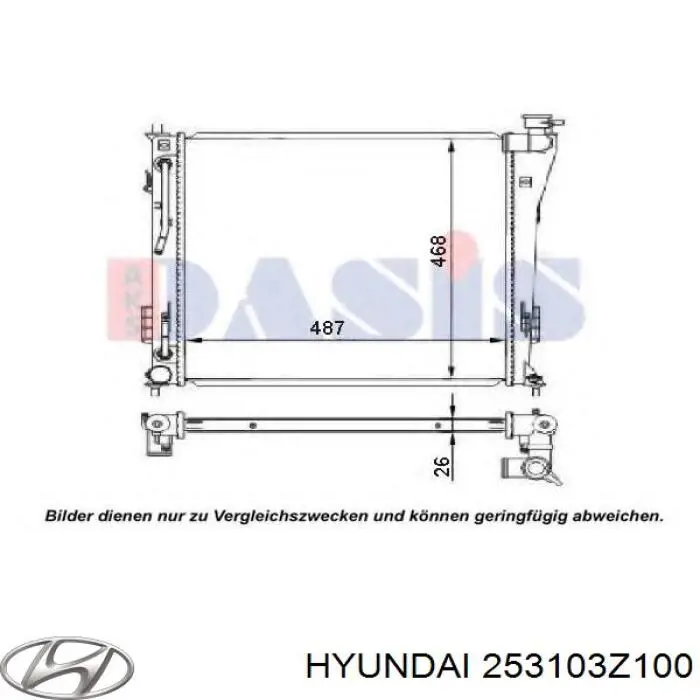 Радіатор основний Hyundai/Kia 253103Z100 ціна, від 111.01 USD