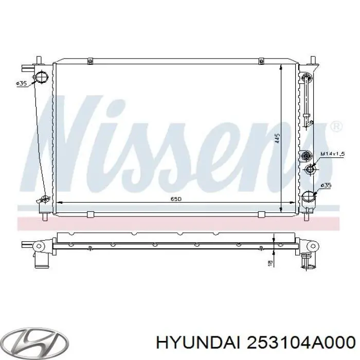 Радіатор 253104A000 Hyundai/Kia