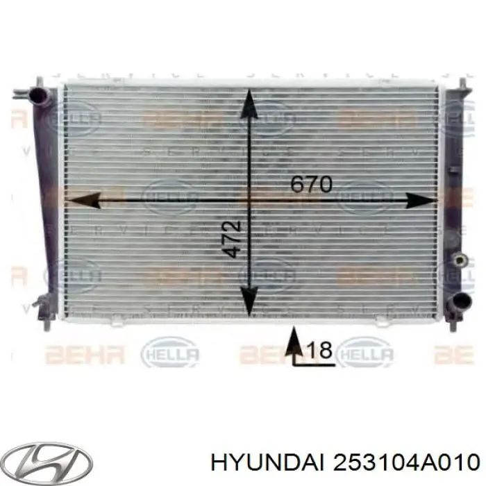 Радіатор основний Hyundai/Kia 253104A010 ціна, від 85.01 USD