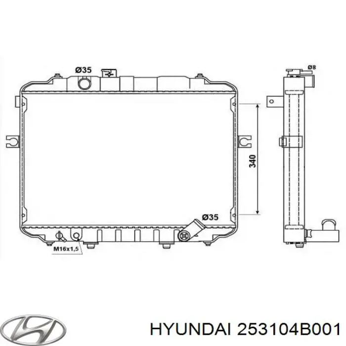Радіатор 253104B001 Hyundai/Kia