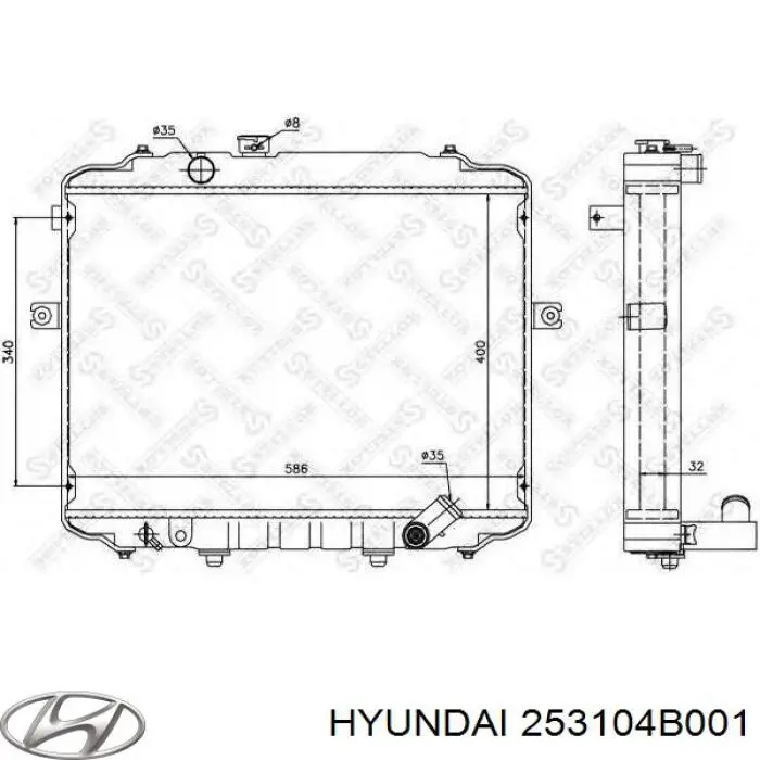 Купити 253104B001 Hyundai/Kia Радіатор двигуна