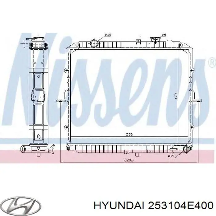 253104E400 Hyundai/Kia Радіатор охолодження двигуна