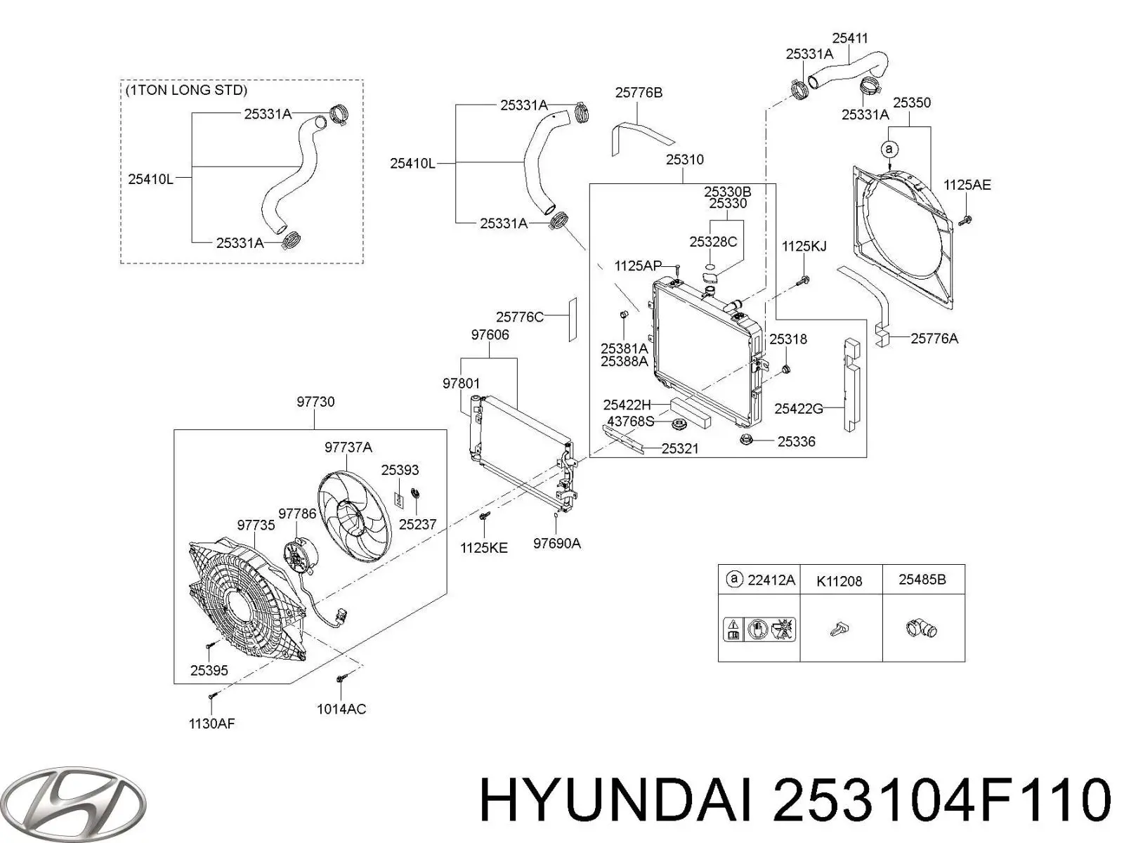 Радіатор основний Hyundai/Kia 253104F110 ціна, від 37.93 USD