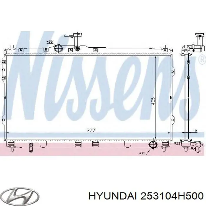 253104H500 Hyundai/Kia Радіатор охолодження двигуна