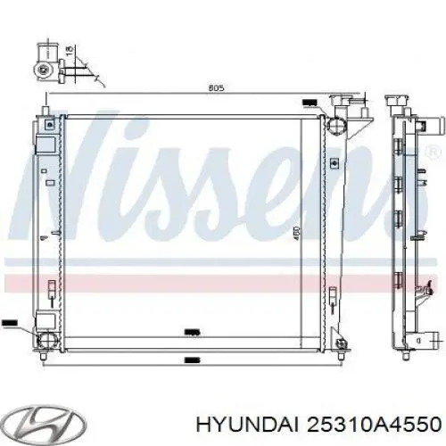 25310A4550 Hyundai/Kia Радіатор охолодження двигуна