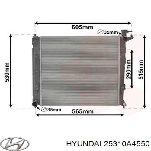 Радіатор основний Hyundai/Kia 25310A4550 ціна, від 124.12 USD