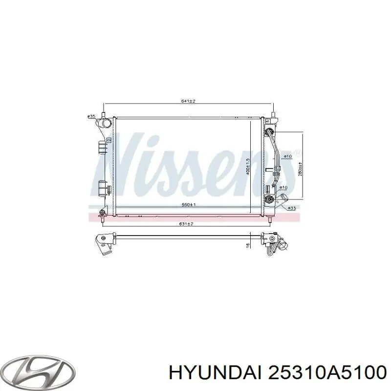 Радіатор охолодження двигуна 25310A5100 Hyundai/Kia