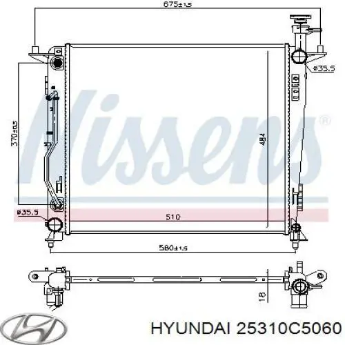 Купити 25310C5060 Hyundai/Kia Радіатор двигуна