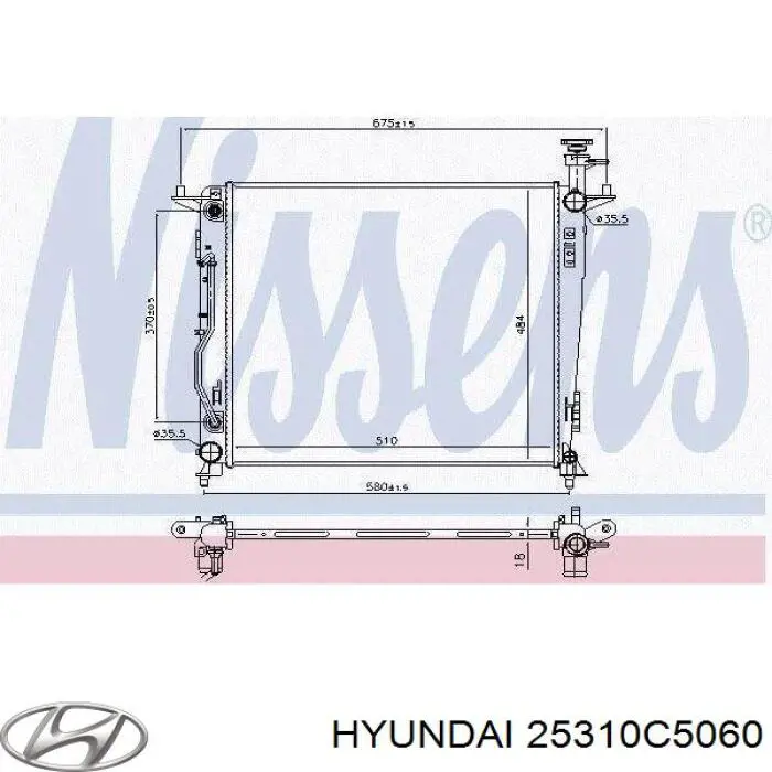 25310C5060 Hyundai/Kia Радіатор охолодження двигуна