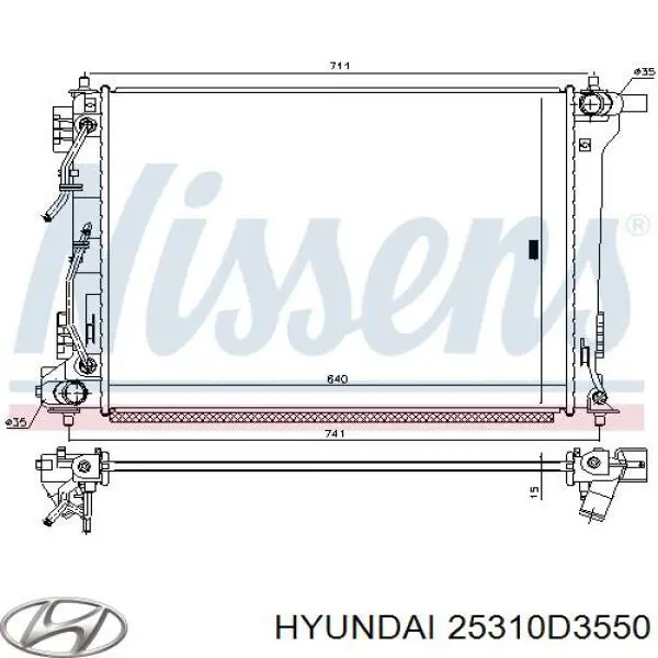 Радіатор 25310D3550 Hyundai/Kia
