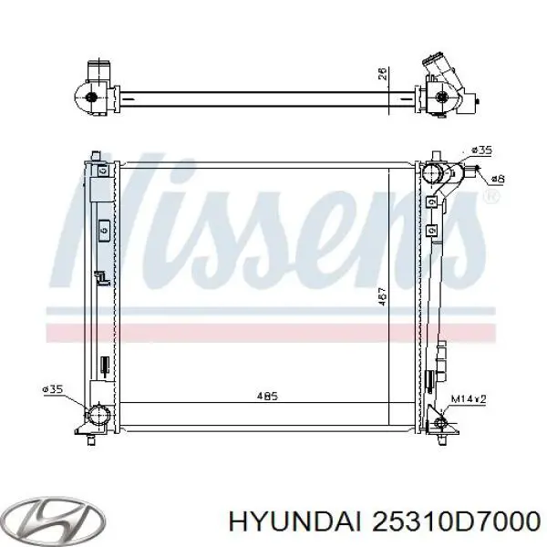 25310D7000 Hyundai/Kia радіатор охолодження двигуна