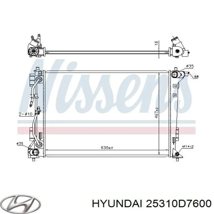 25310D7600 Hyundai/Kia радіатор охолодження двигуна