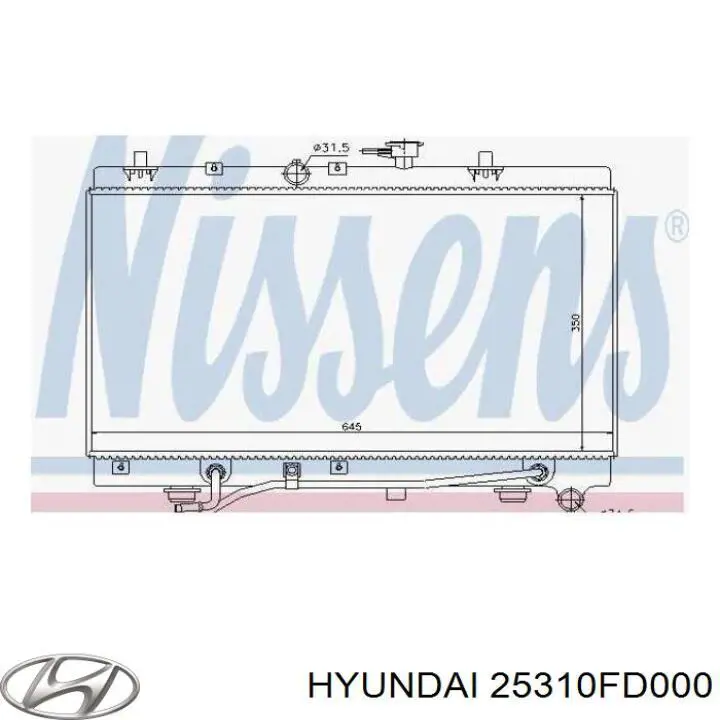 25310FD000 Hyundai/Kia Радіатор охолодження двигуна