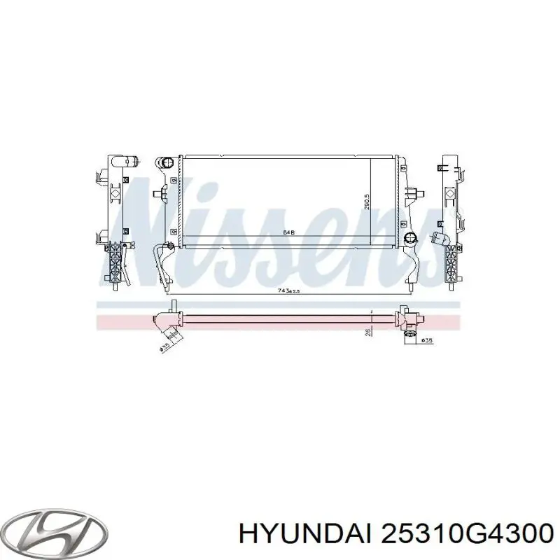 Радіатор основний Hyundai/Kia 25310G4300 ціна, від 87.37 USD